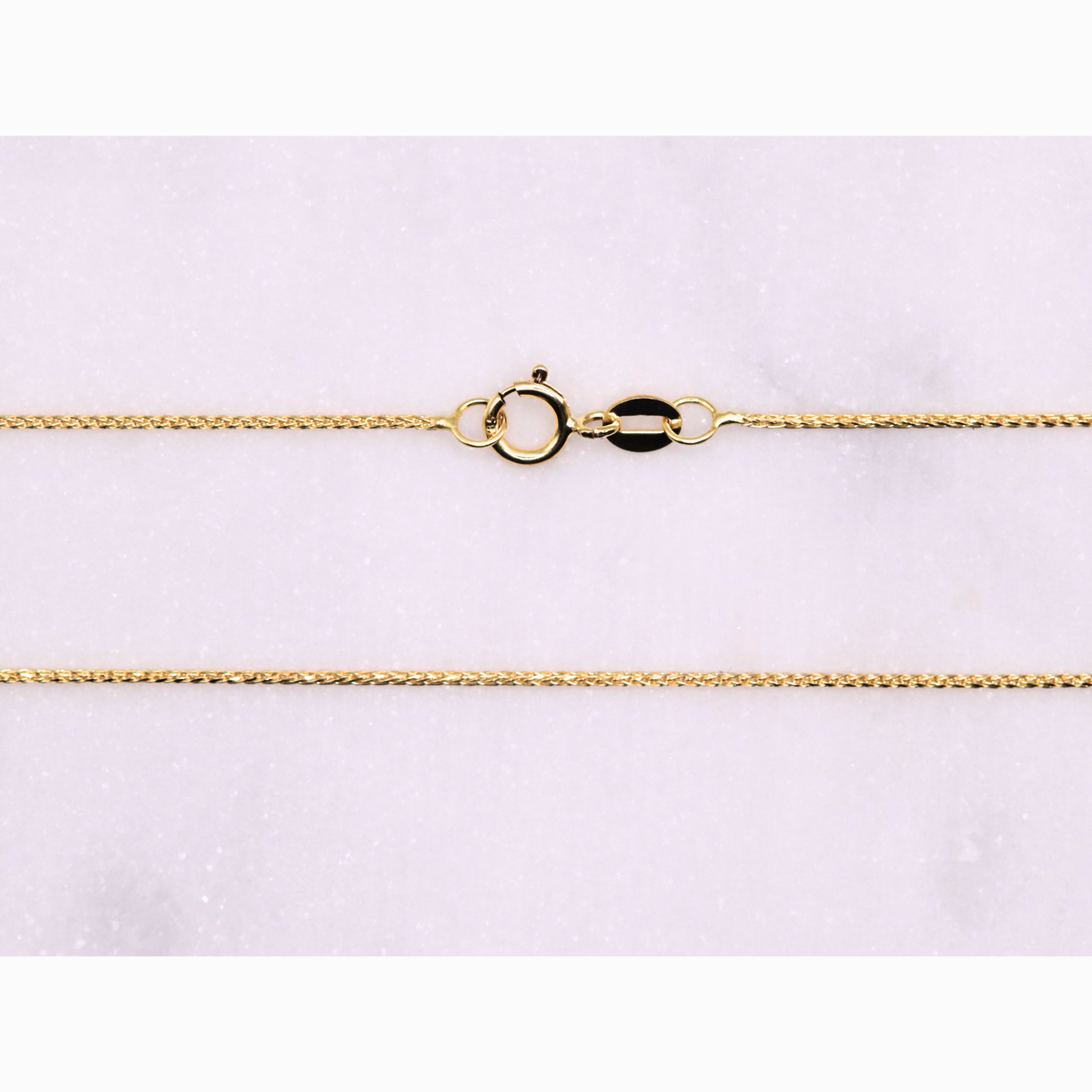 Vossenstaart Ketting (Wheat/Foxtail) 1 mm 14k goud, detail van de sluiting