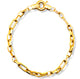 Anker schakelarmband 3 mm 14k goud, productfoto in lus, sluiting bovenaan