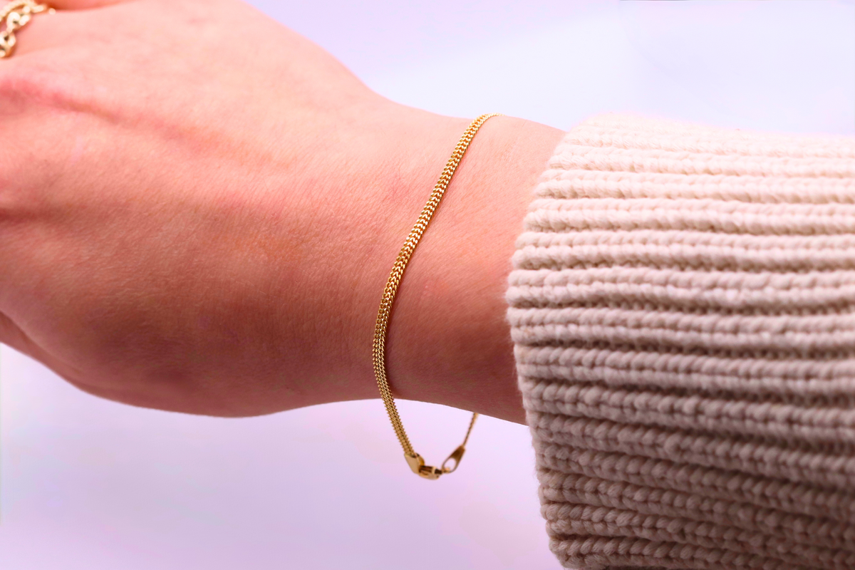Bismarck armband 2,5 mm 14k goud, foto 2