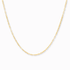 Kabel schakelketting 0,75 mm 14k goud, hangend op witte achtergrond