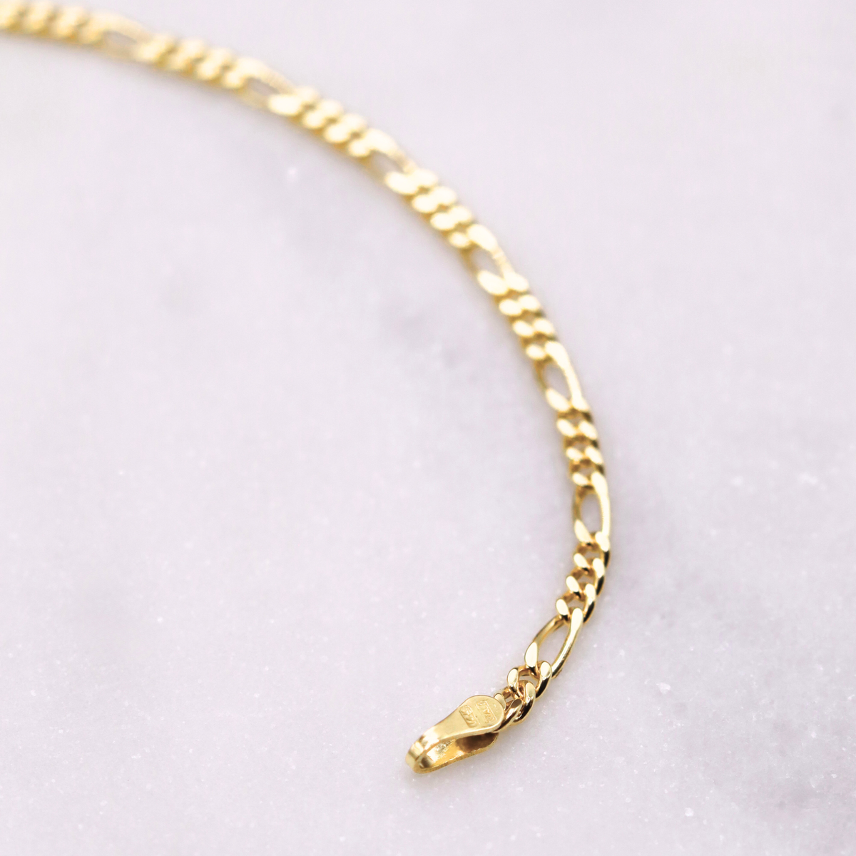 Figaro armband 2,25 mm 14k goud, foto 8