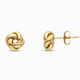 Knoop oorsteker 8 mm 14k goud, productfoto voor- en zijaanzicht op witte achtergrond
