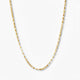 Boxketting 1,25 mm 14k goud, hangend op witte achtergrond