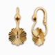 Oorhangers bloem 19 mm 14k goud, productfoto voor- en zijaanzicht op witte achtergrond