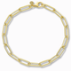 Paperclip armband 5 mm 14k goud, productfoto in lus, sluiting bovenaan