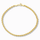Rope armband 2,75 mm 14k goud, productfoto in lus, sluiting bovenaan