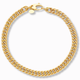 Gourmet armband dubbel 5 mm 14k goud, productfoto in lus, sluiting bovenaan