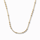 Bolletjes station ketting 3 mm 14k goud, hangend op witte achtergrond