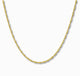 Twist ketting 2,25 mm 14k goud, hangend op witte achtergrond