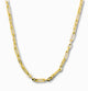 Paperclip ketting 4,5 mm 14k goud, hangend op witte achtergrond