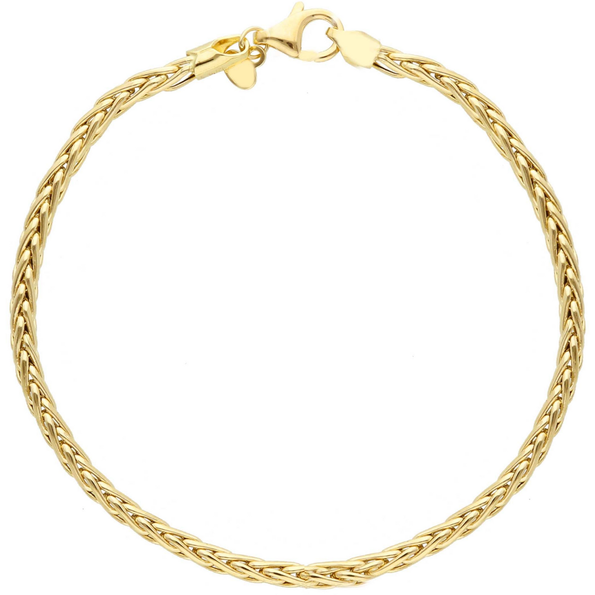 14 karaat gouden gevlochten vossenstaart armband van 3 mm