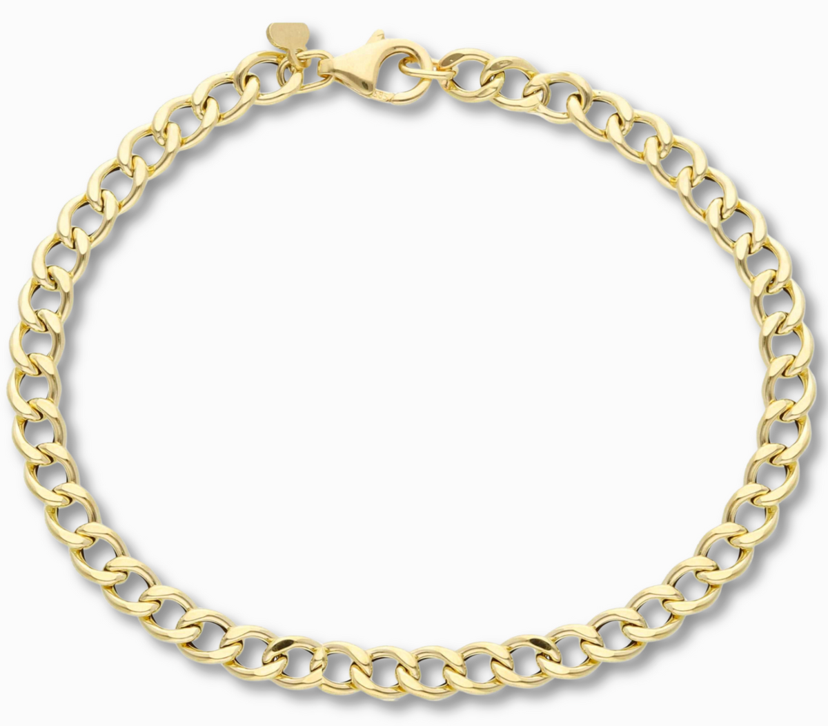 14k gouden robuuste gourmet schakelarmband met ronde afwerking