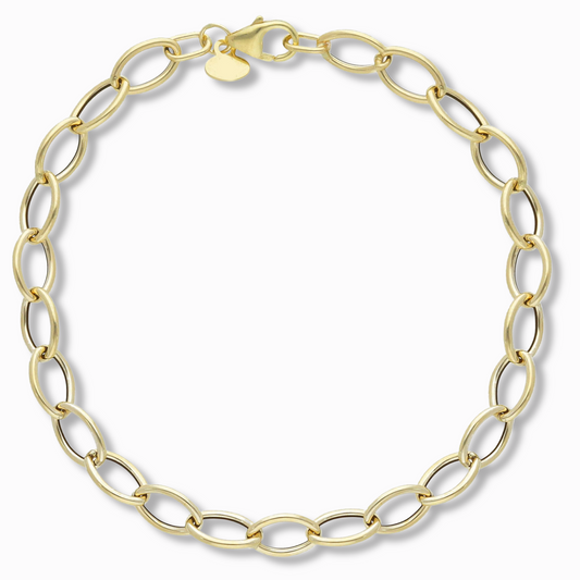 14 karaat gouden armband met ovale schakels