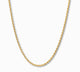 Rope Ketting 2,5 mm 14k goud, hangend op witte achtergrond