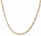 Figaro schakelketting 2,5 mm 14k goud, hangend op witte achtergrond