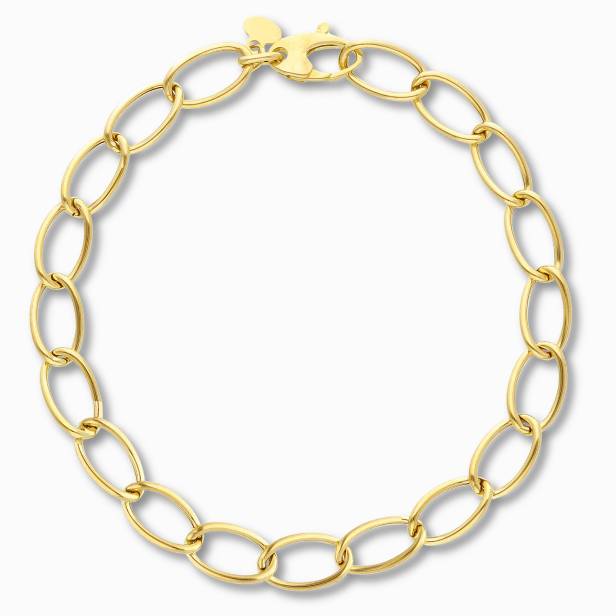 14 karaat gouden schakelarmband met ovale schakels