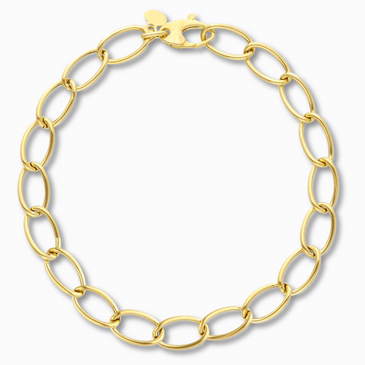 14 karaat gouden schakelarmband met ovale schakels